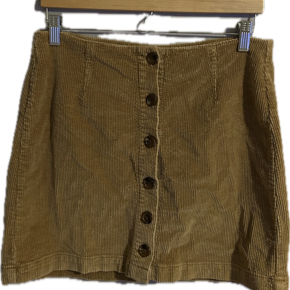 Others Follow Corduroy Button-Down Mini Skirt